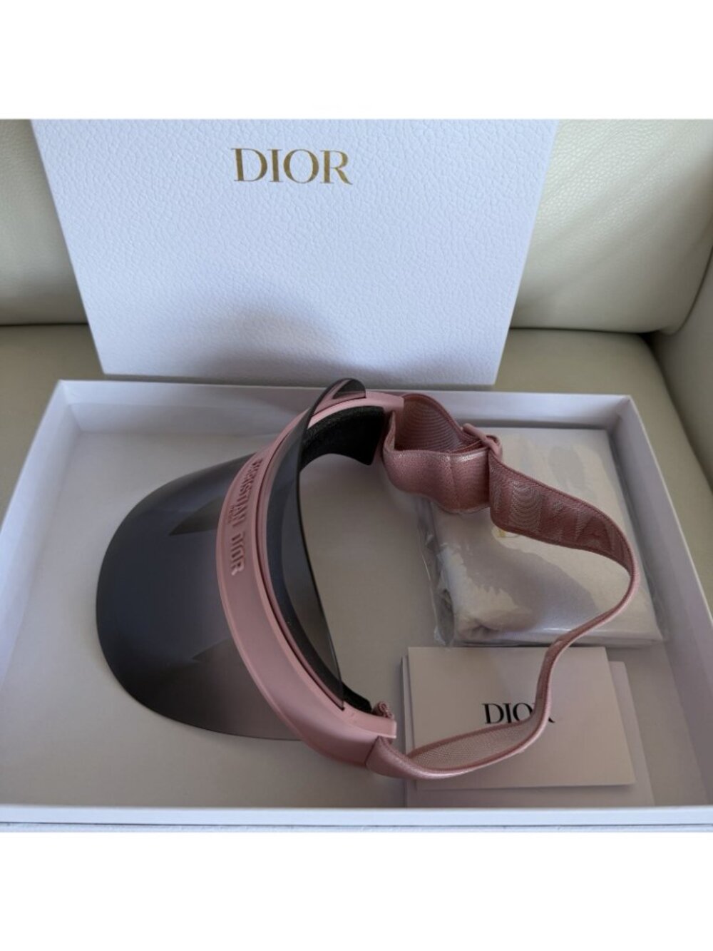NEW DIOR Visor Sunglasses Pink Grey DiorClub V1U 100% Auth Gradient Sunshield - Picture 7 of 9